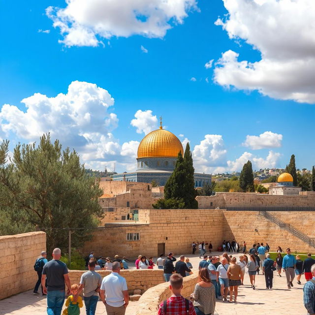 A stunning view of Jerusalem with a focus on historical and architectural beauty