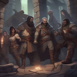 A high-quality digital art depicting a tense moment in a Dungeons and Dragons game