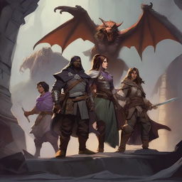 A high-quality digital art depicting a tense moment in a Dungeons and Dragons game