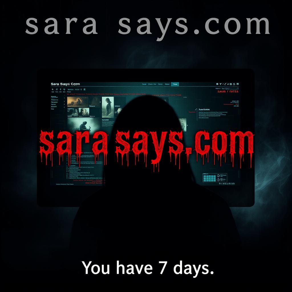 A haunting movie cover for a horror film titled 'sarasays