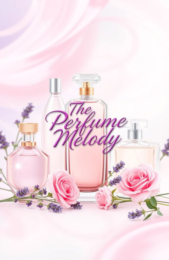 A vibrant Facebook page cover photo for a group named 'The Perfume Melody'