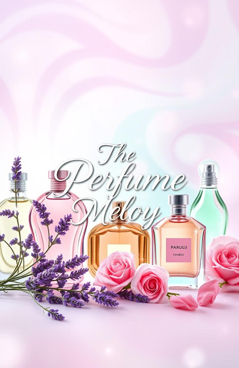 A vibrant Facebook page cover photo for a group named 'The Perfume Melody'