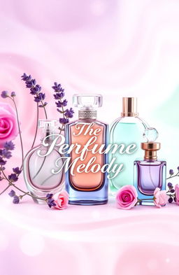 A vibrant Facebook page cover photo for a group named 'The Perfume Melody'