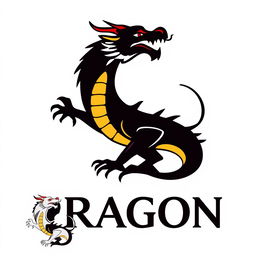 A logo featuring a dragon with the same design as a provided reference, maintaining the original colors of the dragon
