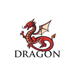 A logo featuring a dragon with the same design as a provided reference, maintaining the original colors of the dragon