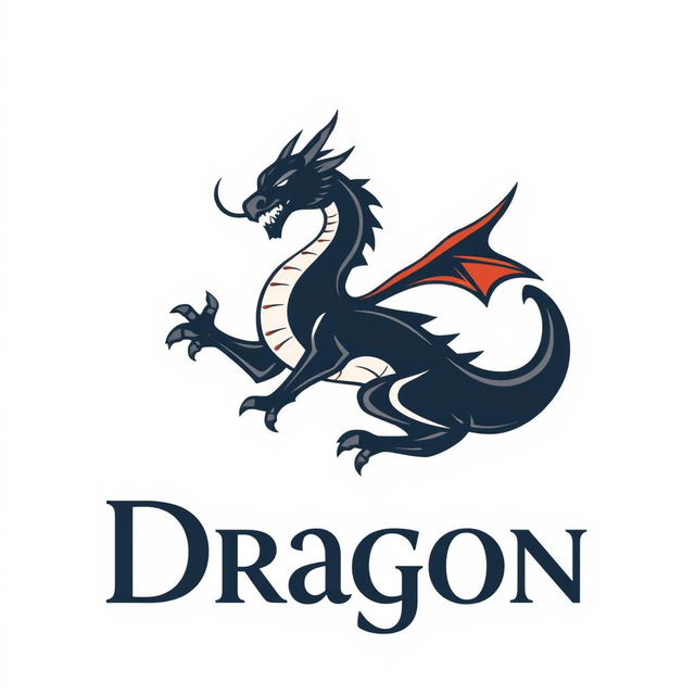 A logo featuring a dragon with the same design as a provided reference, maintaining the original colors of the dragon