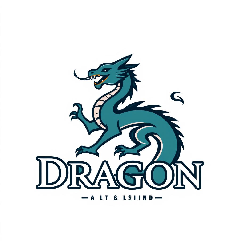 A logo featuring a dragon with the same design as a provided reference, maintaining the original colors of the dragon