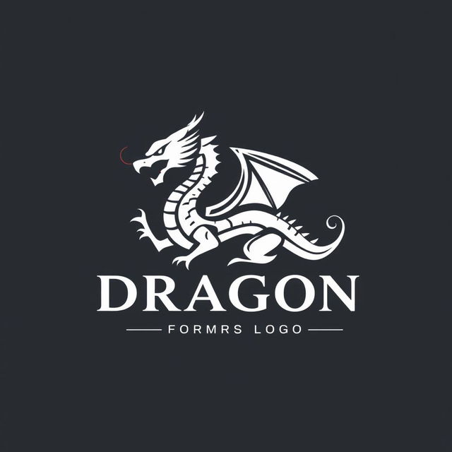 A logo design that features a dragon, closely resembling the specified reference dragon without altering its colors