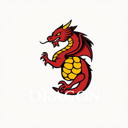 A logo design that features a dragon, closely resembling the specified reference dragon without altering its colors