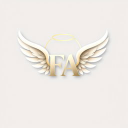 A sleek and modern logo featuring elegant angel wings gracefully arching around the letters 'FA' prominently displayed in the center