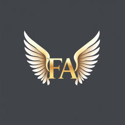 A sleek and modern logo featuring elegant angel wings gracefully arching around the letters 'FA' prominently displayed in the center