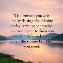 A beautiful and motivational wallpaper featuring the quote: 'The person you are missing today is making a concise decision not to have you in their life and that's all the closure you need