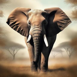 A high-quality digital art piece featuring a majestic elephant