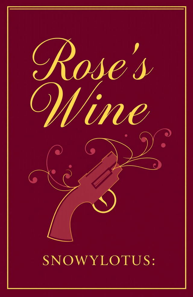 A captivating novel cover design for "Rose's Wine: Rose & Revolver" by snowylotus_