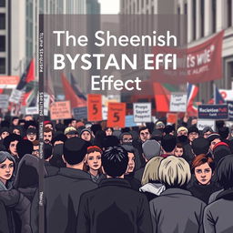 A thought-provoking book cover design for the title 'The Sheepish Bystander Effect'
