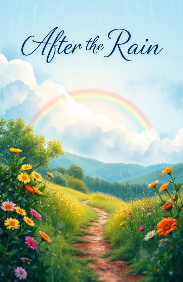 A captivating novel cover design for 'After the Rain'