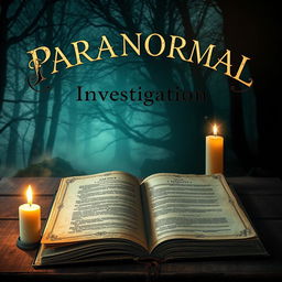 A captivating book cover design for a paranormal investigation theme featuring elements of ancient documents