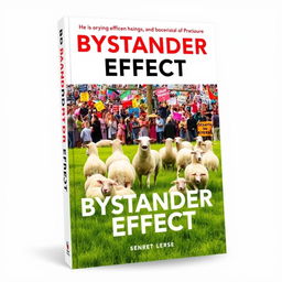 A creative and visually engaging book cover design for the title 'Bystander Effect', represented through the metaphor of sheep