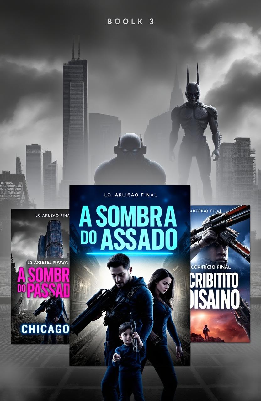 A trilogy cover design for 'A Sombra do Passado'