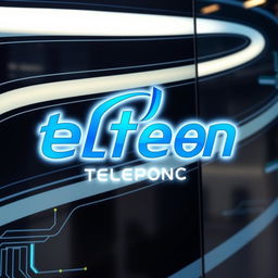 A beautifully designed modern logo for a telephone agency, featuring sleek lines and a professional aesthetic