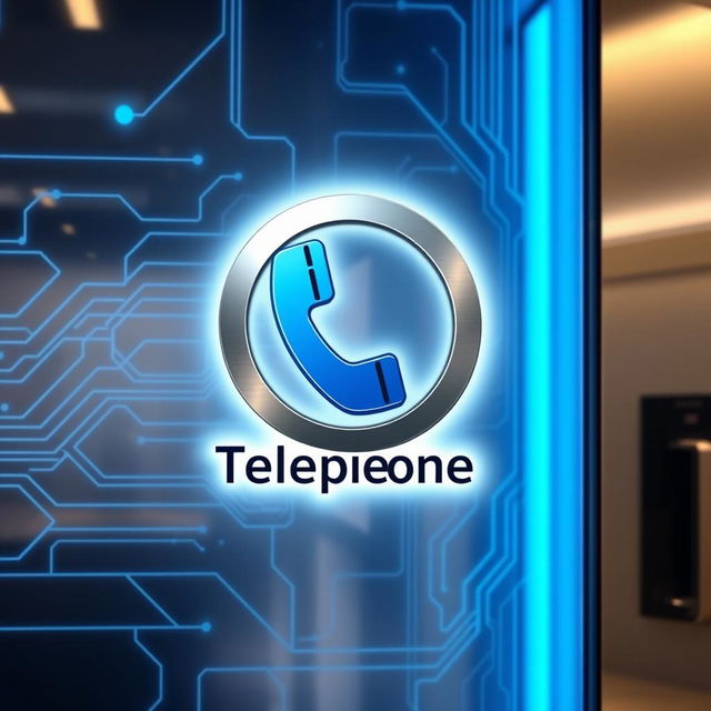 A beautifully designed modern logo for a telephone agency, featuring sleek lines and a professional aesthetic