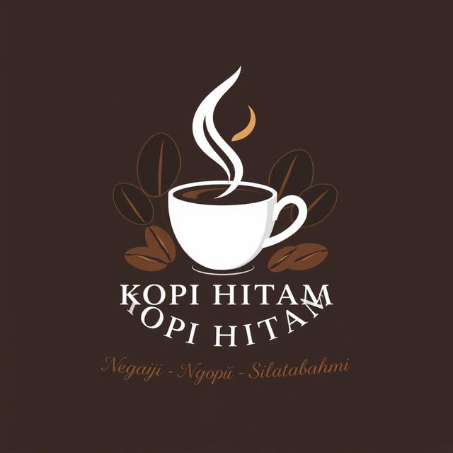 A logo design for 'Majelis KOPI HIITAM' featuring an elegant and contemporary style