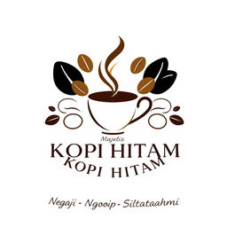 A logo design for 'Majelis KOPI HIITAM' featuring an elegant and contemporary style