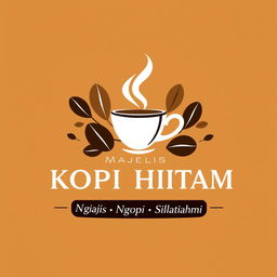 A logo design for 'Majelis KOPI HIITAM' featuring an elegant and contemporary style