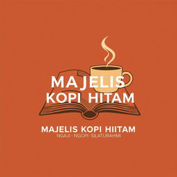 A stylish logo design combining a book and a coffee cup