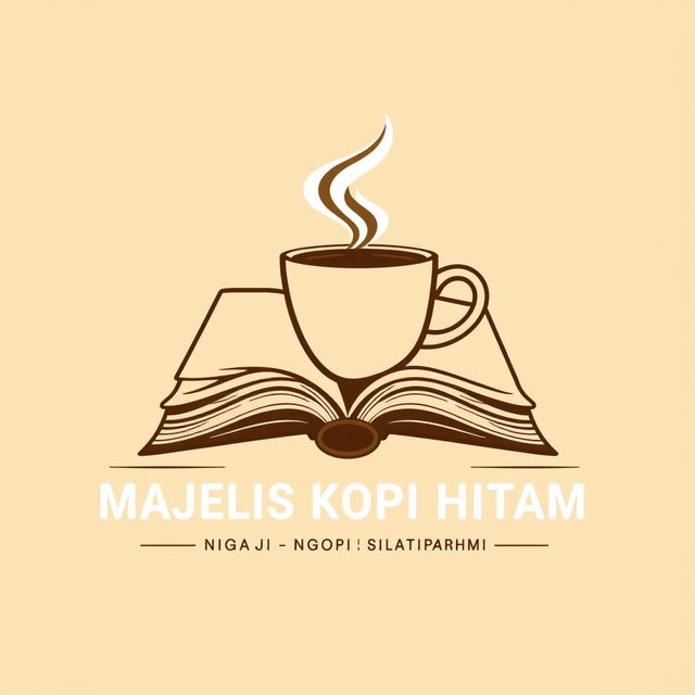 A stylish logo design combining a book and a coffee cup