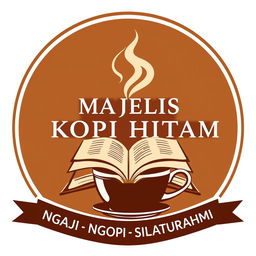 A stylish logo design combining a book and a coffee cup
