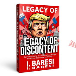 A dynamic book cover for 'Legacy of Discontent' by I