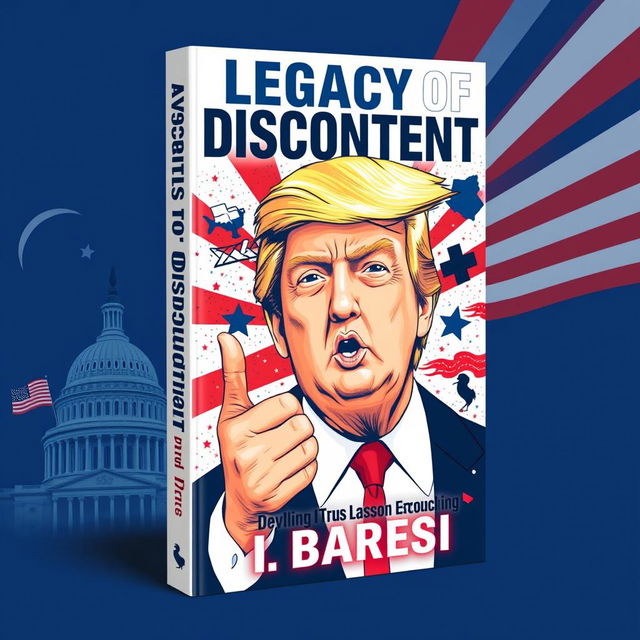 A dynamic book cover for 'Legacy of Discontent' by I