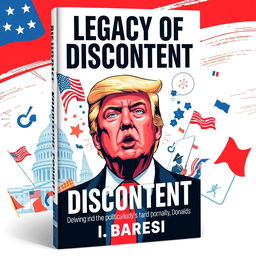 A dynamic book cover for 'Legacy of Discontent' by I