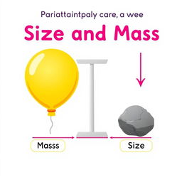 The relationship between size and mass, presented through an educational illustration