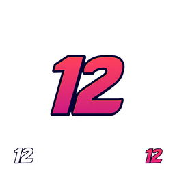 A modern and sleek logo design featuring the number '12' prominently in a stylish font