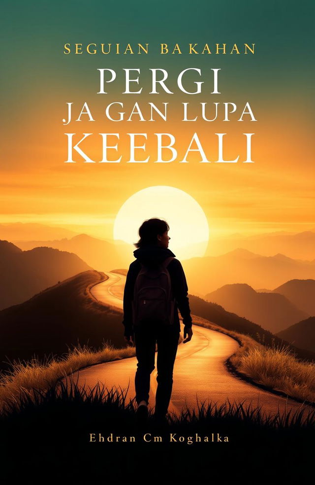 A captivating and artistic book cover design for the title 'Pergi Jangan Lupa Kembali'