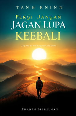 A captivating and artistic book cover design for the title 'Pergi Jangan Lupa Kembali'