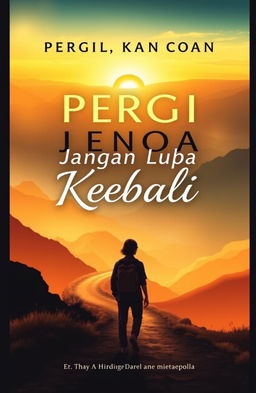 A captivating and artistic book cover design for the title 'Pergi Jangan Lupa Kembali'