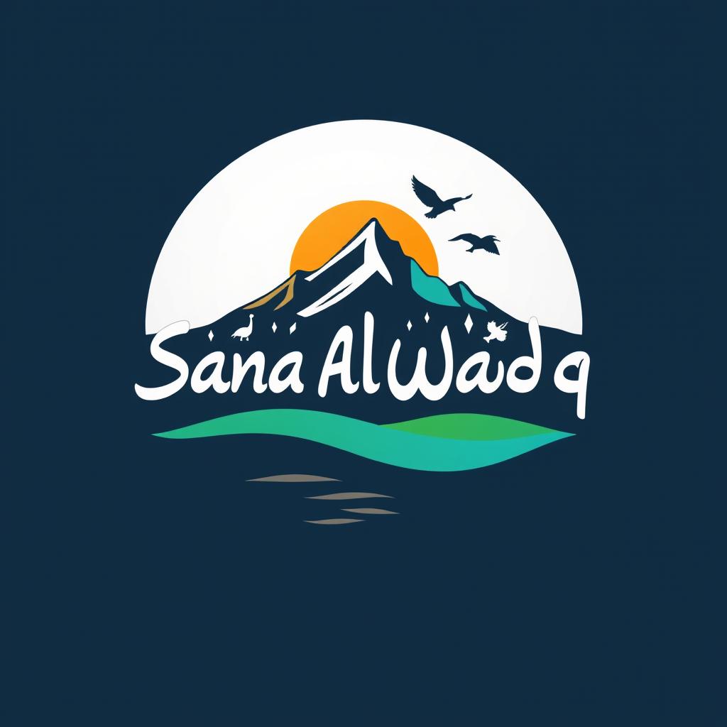 A logo design for a travel company named 'Sana Al-Wadq'