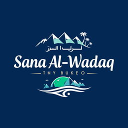 A logo design for a tourism company named 'Sana Al-Wadaq'