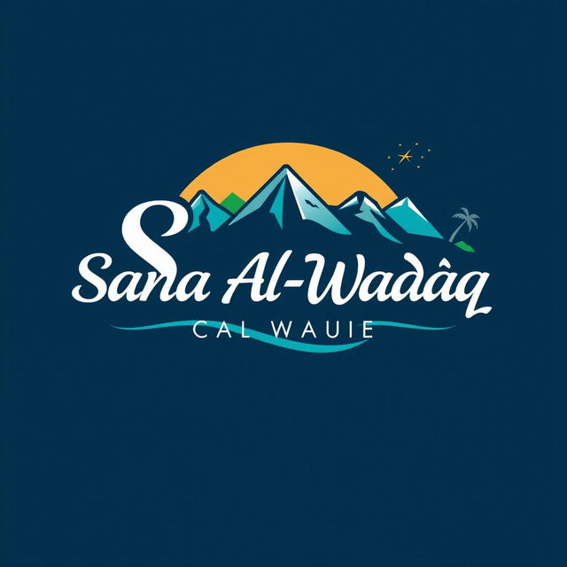 A logo design for a tourism company named 'Sana Al-Wadaq'