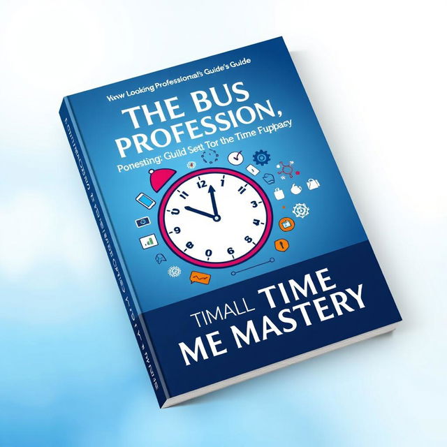 A sleek and modern book cover design titled 'The Busy Professional’s Guide to Time Mastery'