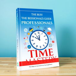 A sleek and modern book cover design titled 'The Busy Professional’s Guide to Time Mastery'