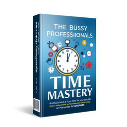 A sleek and modern book cover design titled 'The Busy Professional’s Guide to Time Mastery'