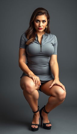 A modern 40-year-old European woman with fair skin, exuding the confidence of a CEO