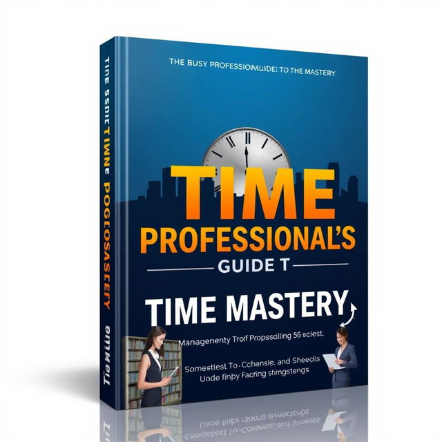 A modern, sleek cover design for 'The Busy Professional’s Guide to Time Mastery'