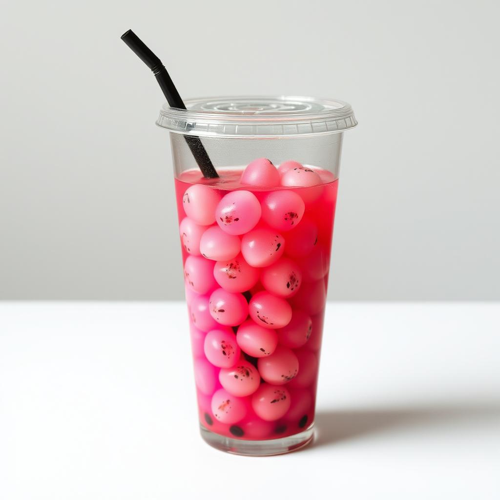 Anatomy of a dragon fruit beverage in a clear cup with a flat lid