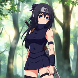 A female version of Sasuke from the anime Naruto, featuring a strong and confident kunoichi