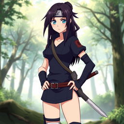 A female version of Sasuke from the anime Naruto, featuring a strong and confident kunoichi